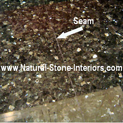 Close Up Seam In Granite Countertop