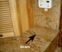 Seam in our 
Granite Countertops.