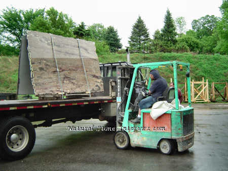 Unloading Granite Slabs